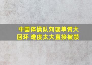 中国体操队刘璇单臂大回环 难度太大直接被禁